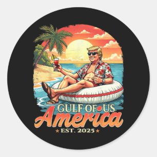 Vintage Funny Trump Shirt America's Gulf Trump Mer Classic Round Sticker