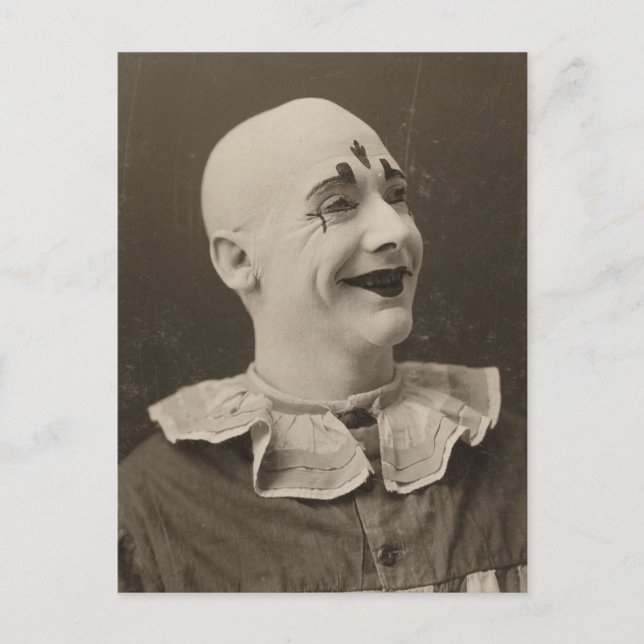 Vintage Funny Weird Mime Clown Photograph Postcard (Front)