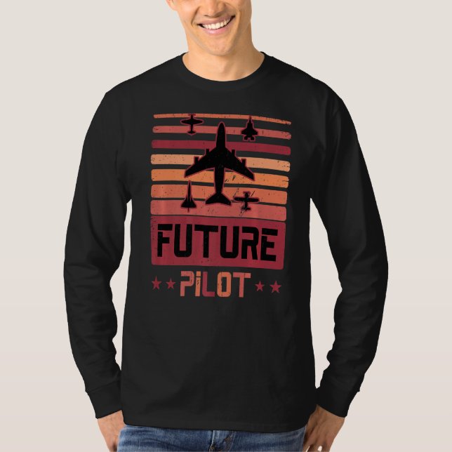 Vintage Future Pilot Student  Aviation Airplane T-Shirt (Front)
