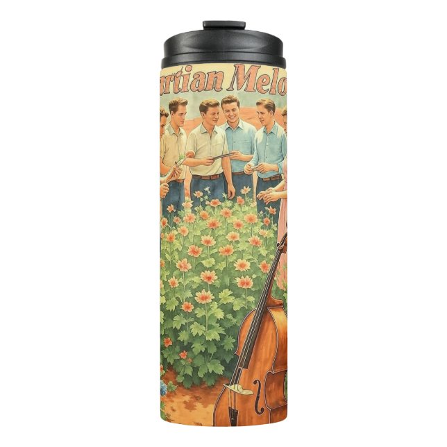 Vintage Futuristic Mars Garden Scene  Thermal Tumbler (Front)
