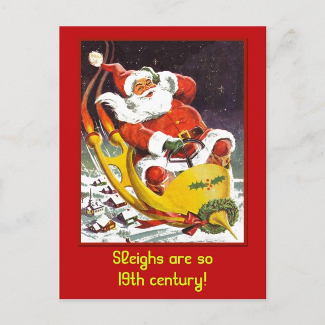 Vintage Futuristic Santa Claus Cards and Postcards (Front)