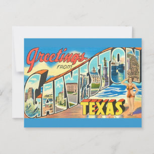 Vintage Galveston Greetings Postcard