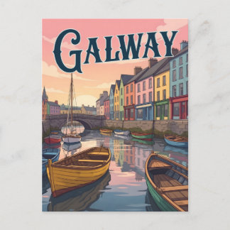 Vintage Galway Ireland Travel Postcard