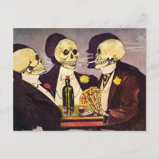 Vintage Gambling Skeletons Poker Party Invitation