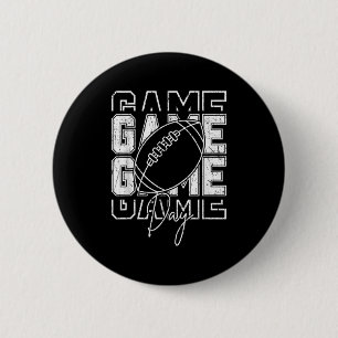 Vintage Game Day Football Funny Gameday Team Sport 2 Inch Round Button