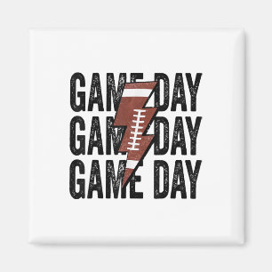 Vintage Game Day Footll Lightning Bolt Funny Team  Magnet