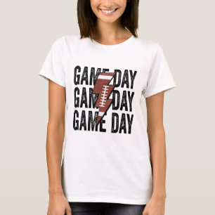 Vintage Game Day Footll Lightning Bolt Funny Team T-Shirt