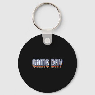 Vintage Game Day Retro Football Volleyball Soccer Keychain