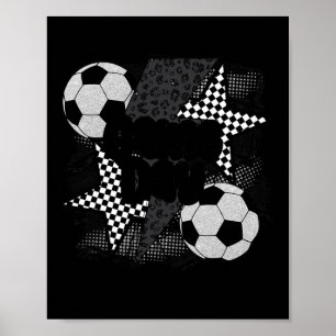 Vintage Game Day Soccer Lightning Bolt Funny Team  Poster