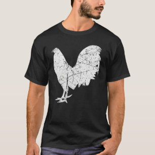 Vintage gamefowl silhouette rooster game fowl gall T-Shirt