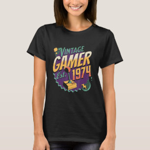 Vintage Gamer 1974 Old School Joystick Retro Gamin T-Shirt