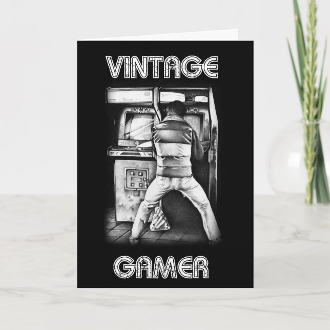 Vintage Gamer Birthday Card (Front)