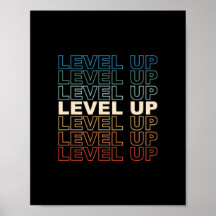 Vintage Gamer Level Up Video Game Lover Retro Gami Poster