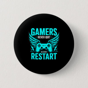 Vintage Gamers Never Quit - We Simply Restart Gami 2 Inch Round Button