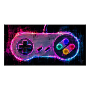 Vintage Gaming Controller Poster