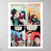 Vintage Gangster Comics Mob Boss Beats Up Henchman