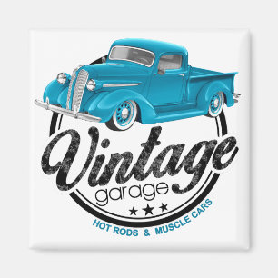 Vintage Garage Blue Magnet