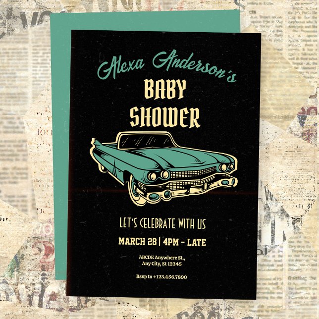 Vintage Garage Car baby shower Invitation (Creator Uploaded)
