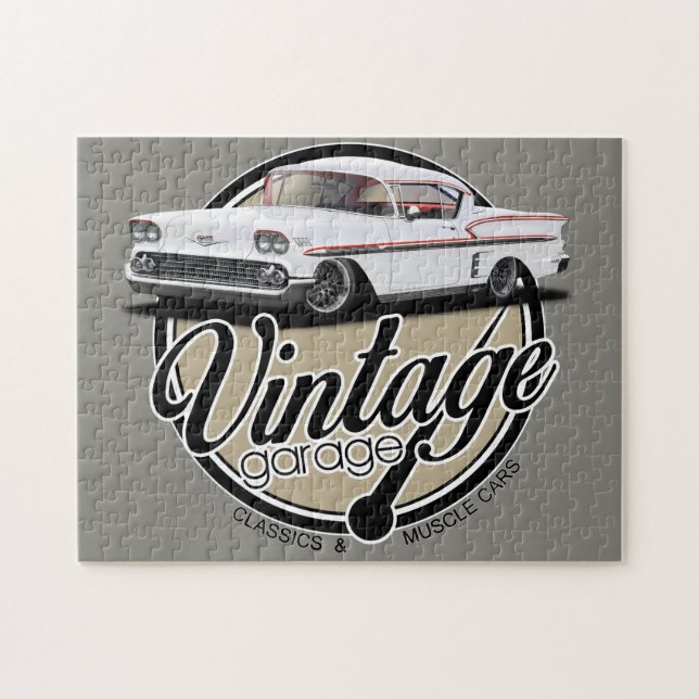 Vintage Garage Impala Jigsaw Puzzle (Horizontal)