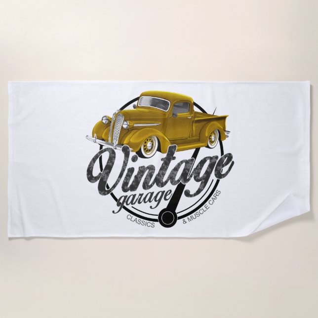 Vintage Garage Plymouth Beach Towel (Front)