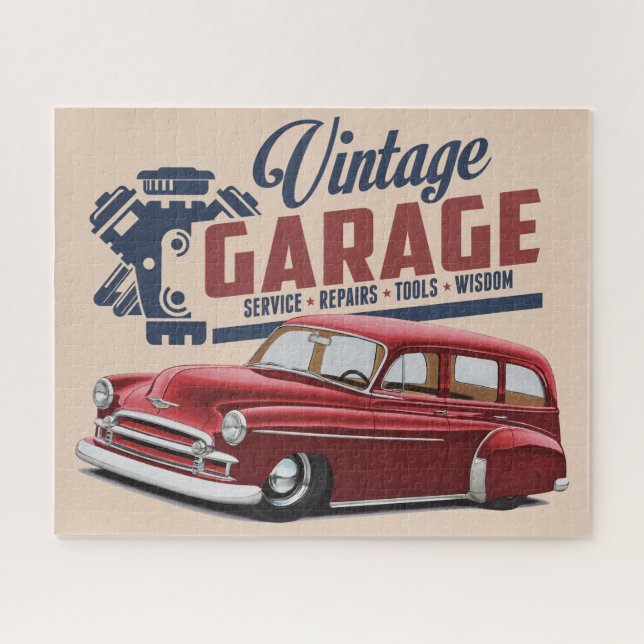 Vintage Garage Wagon Jigsaw Puzzle (Horizontal)