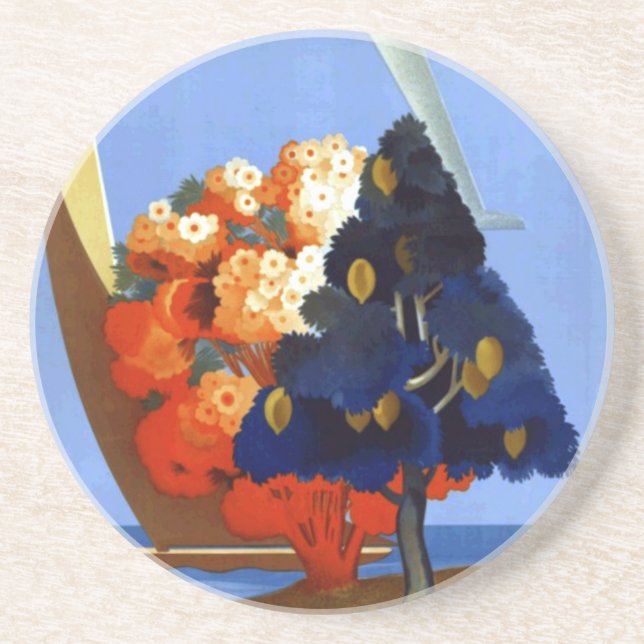 Vintage Garda Italy Europe Air Travel Coaster (Front)