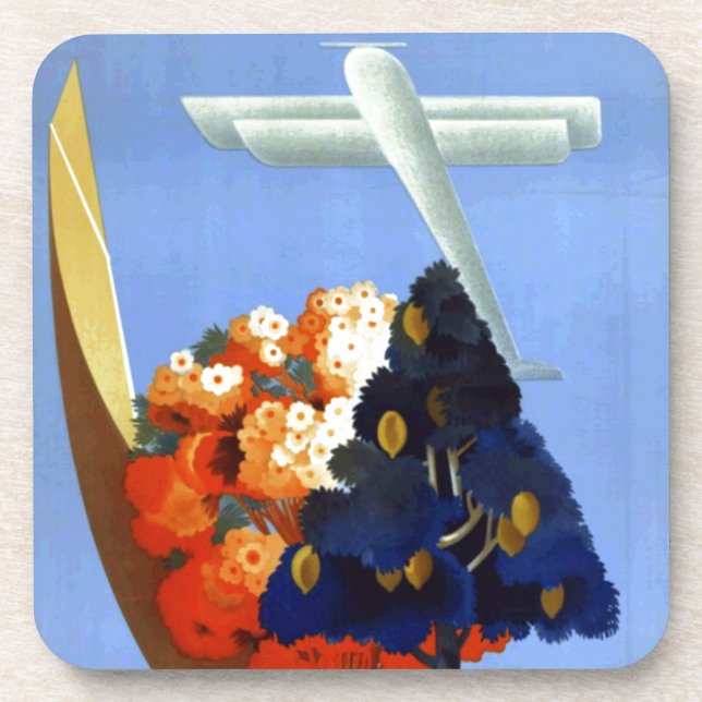 Vintage Garda Italy Europe Air Travel Coaster (Front)
