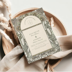 Vintage Garden Arch wedding Invitation