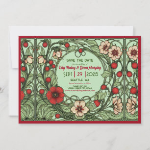 Vintage Garden Art Nouveau Wedding Save The Date