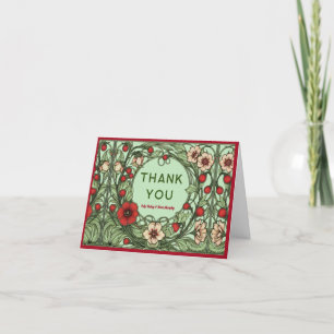 Vintage Garden Art Nouveau Wedding Thank You Card