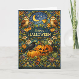 Vintage Garden Arts and Crafts Halloween Card