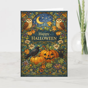 Vintage Garden Arts and Crafts Halloween Card