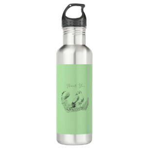Vintage Garden Bird – Elegant Ink Floral Charm 710 Ml Water Bottle