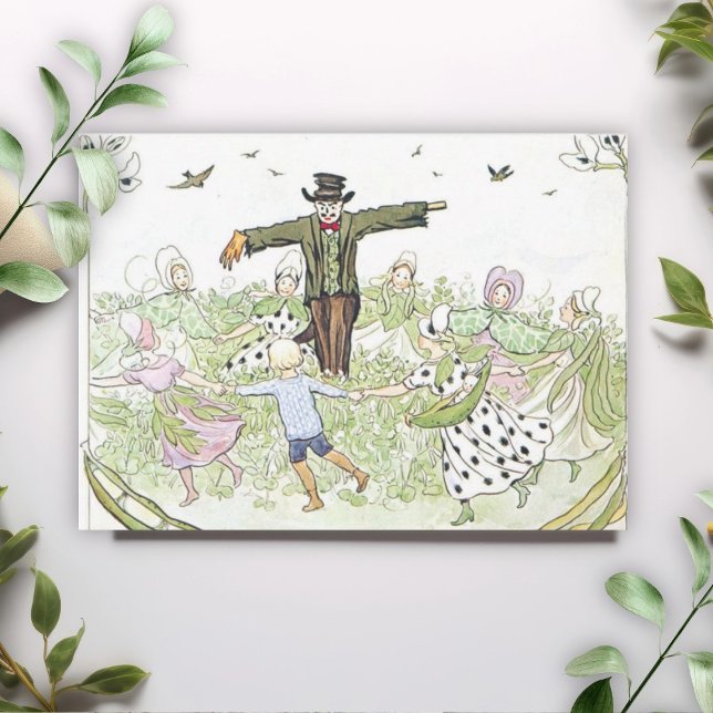Vintage Garden Children Little Lasse Elsa Beskow Card (Creator Uploaded)