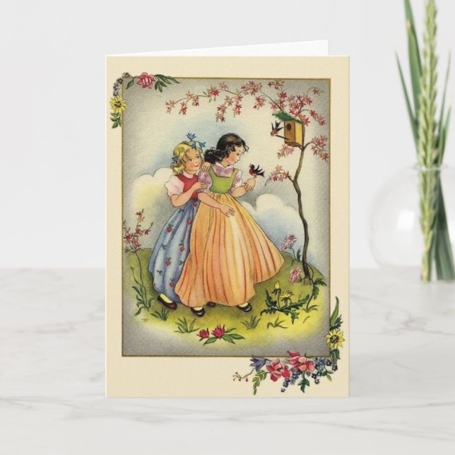 Vintage Garden Children Note Card (Front)
