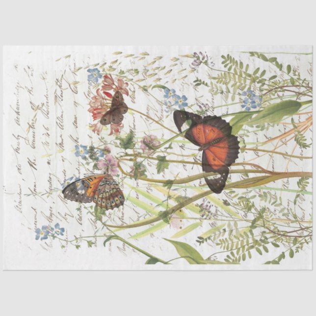 Vintage Garden Collage Tissue Paper (Front)