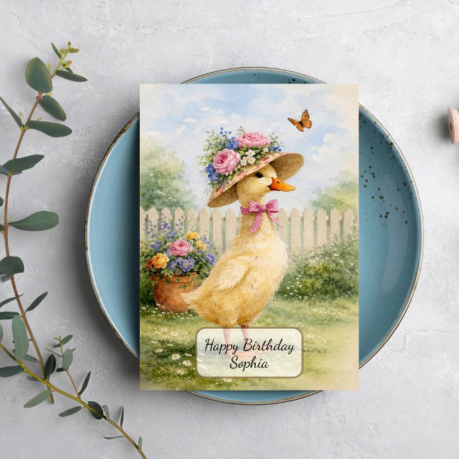 Vintage Garden Duck Card (Creator Uploaded)