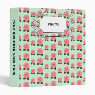 Vintage Garden Floral Blush Pink Rose Bloom Binder