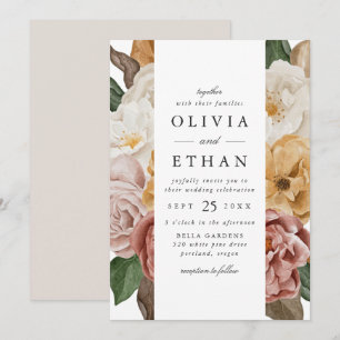 Vintage Garden Floral Border Wedding Invitation
