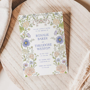 Vintage Garden Floral Frame Wedding Invitation
