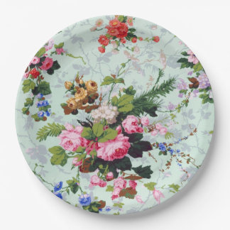 Vintage Garden Floral Pattern Paper Plate