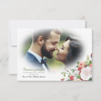 Vintage Garden Floral Photo Thank You Card