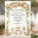 Vintage Garden Floral Tea Party Bridal Shower  Invitation<br><div class="desc">There’s nothing quite like gathering your closest friends and family for a bridal shower filled with laughter, sweet treats, and warm cups of tea. This invitation is crafted for that very celebration, where everyone feels at home and the room is full of joy. This design features a floral arch with...</div>