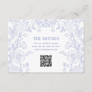 Vintage Garden Floral Wedding Details QR Code Enclosure Card