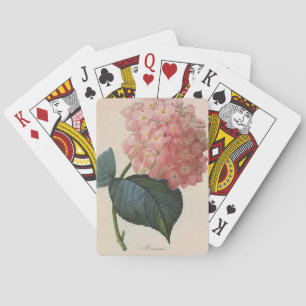 Vintage Garden Flowers, Pink Hydrangea Hortensia Playing Cards