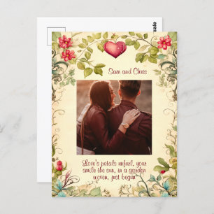 VINTAGE GARDEN FRAME CUSTOMIZED LOVE QUOTE POSTCARD