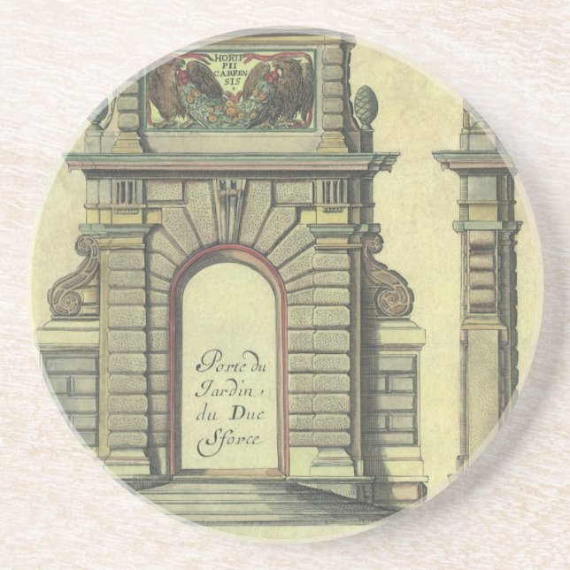 Vintage Garden Gate Arch, Renaissance Architecture Coaster (Front)