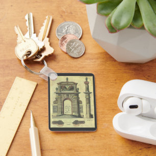 Vintage Garden Gate Arch, Renaissance Architecture Keychain