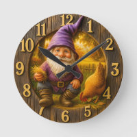 Vintage garden gnome & hen rustic farm