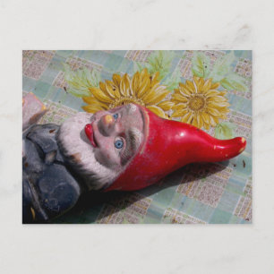 Vintage Garden Gnome Postcard